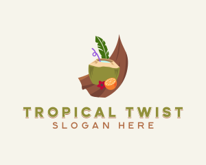 Tropical Coconut Juice logo design