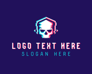 Anaglyph Skull DJ logo