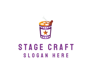 Movie Theater Instant Noodles logo design
