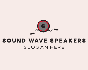 Running Audio Speakers  logo design