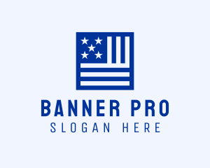 American Flag Banner logo design