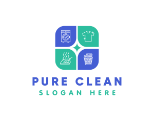 Laundry Wash Cleaning logo design