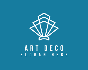 Geometric Art Deco Shell logo design