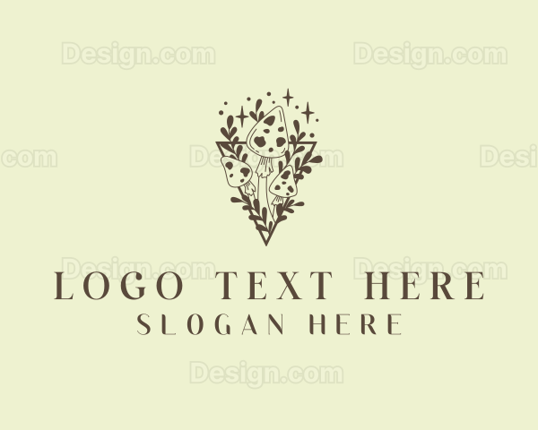 Organic Mushroom Plant Logo