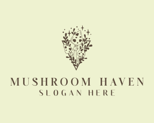 Organic Mushroom Plant logo design