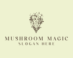 Organic Mushroom Plant logo design