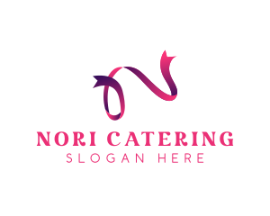 Ribbon Letter N  logo design