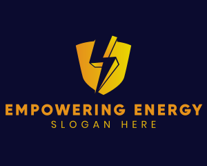 Shield Power Lightning logo design