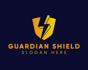 Shield Power Lightning logo design