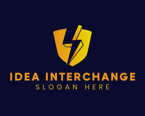 Shield Power Lightning logo design