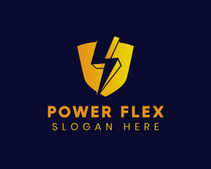 Shield Power Lightning logo design