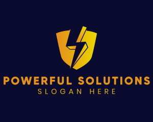 Shield Power Lightning logo design