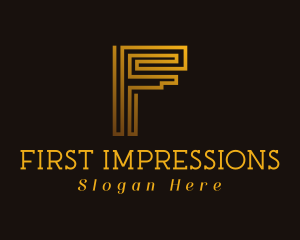 Generic Gold Letter F logo design