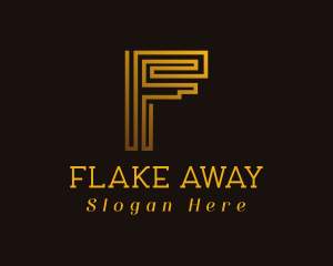 Generic Gold Letter F logo design