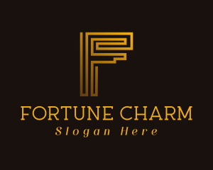 Generic Gold Letter F logo design