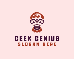 Male Geek Scientist logo design