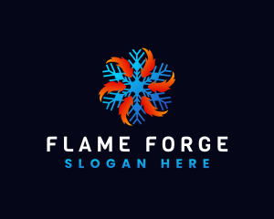 Snowflake Fire HVAC logo design