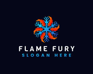 Snowflake Fire HVAC logo design