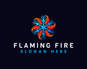 Snowflake Fire HVAC logo design