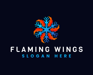 Snowflake Fire HVAC logo design