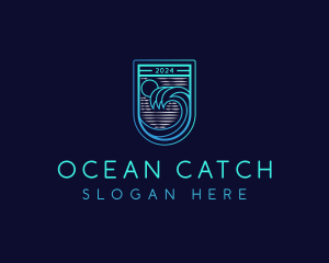 Ocean Beach Wave logo design