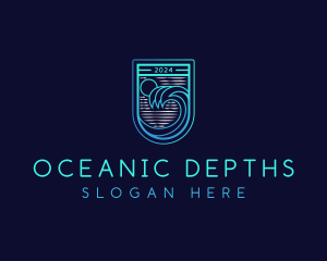 Ocean Beach Wave logo design