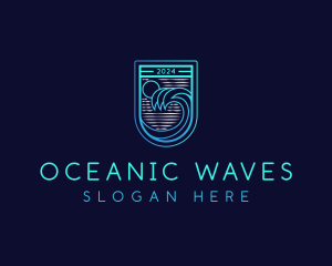 Ocean Beach Wave logo design