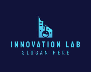 Lab Flask Building logo design