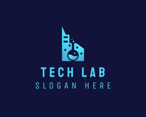 Lab Flask Building logo design