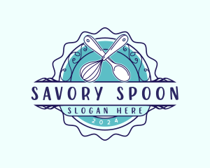 Baking Spoon Whisk logo design