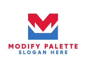 Red Blue M logo design