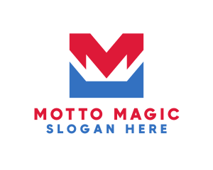 Red Blue M logo design