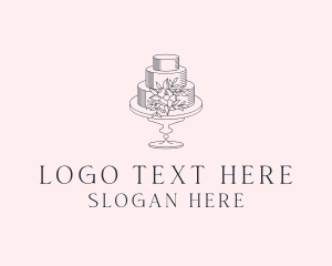 Wedding - Floral Wedding Cake logo design