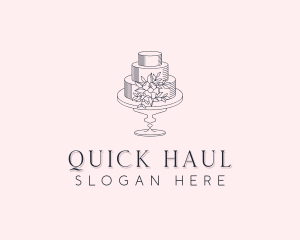 Floral Wedding Cake Logo