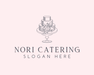 Floral Wedding Cake logo design