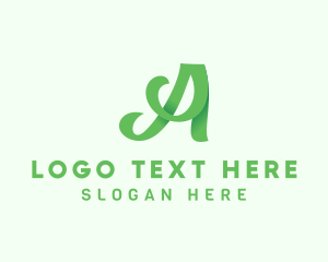 Green Calligraphic Letter A logo