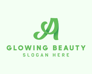 Green Calligraphic Letter A logo