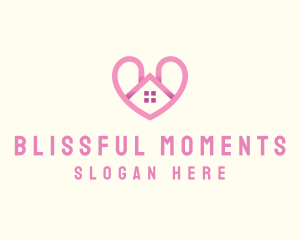 Pink Love Heart Home Logo