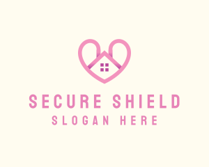 Pink Love Heart Home Logo