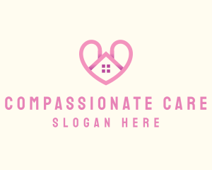 Pink Love Heart Home logo