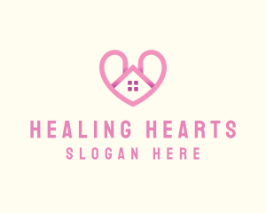 Pink Love Heart Home logo