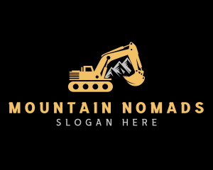 Builder Excavator Mountain logo design