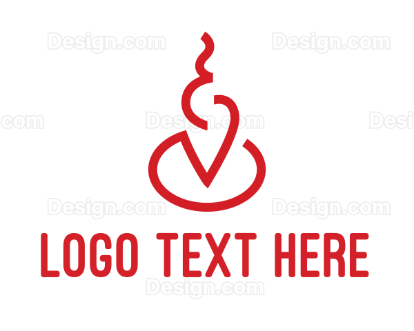 Abstract Red Smoke Fire Logo