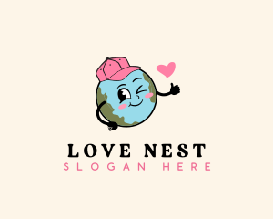 Earth Love Heart logo design