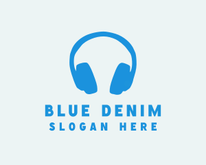 Blue DJ Headphones  logo design