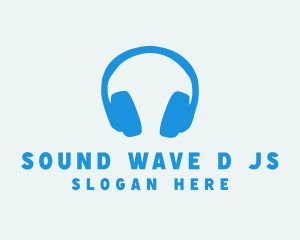 Blue DJ Headphones  logo design