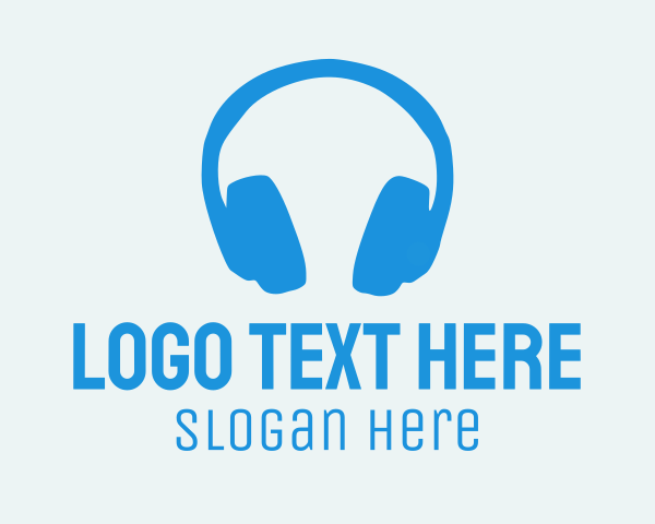Blue Headphones logo example 3