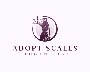 Justice Scales Woman logo design