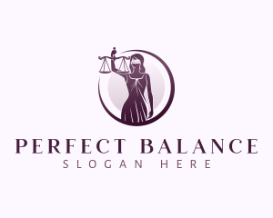 Justice Scales Woman logo design