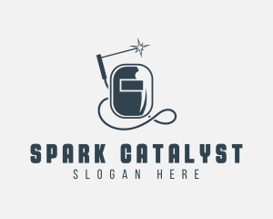 Welding Helmet Spark logo design